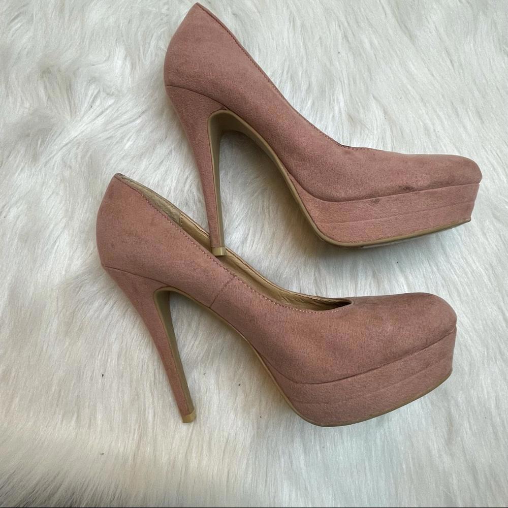 Lauren Conrad shoes Pink Suede High Heels Platform 6.5